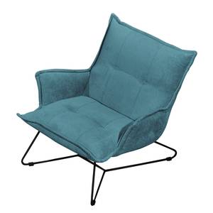 Fauteuil Tutu microvezel - Microvezel Ranu: Denim - Met hocker - Met armleuningen