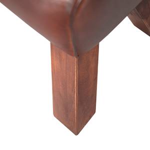 Sitzbock McCoy Echtleder / Eukalyptus massiv - Braun / Braun