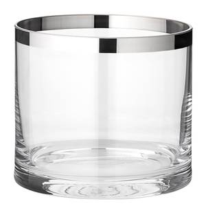 Windlicht Molly Kristallglas mit Platinrand - Silber - Höhe: 10 cm