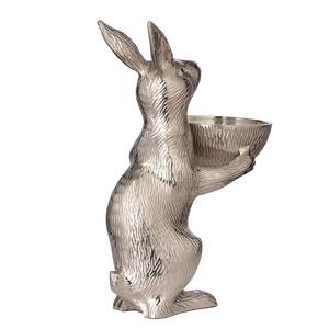 Hase mit Schale Bert Aluminium - Silber