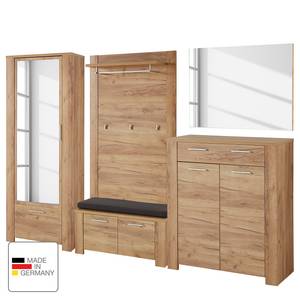 Garderobeset Castera III (5-delig) Navarra eikenhouten look/zilverkleurig