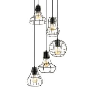 Hanglamp Outline staal - 5 lichtbronnen