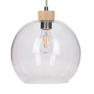 Hanglamp Svea III transparant glas/massief berkenhout - 1 lichtbron