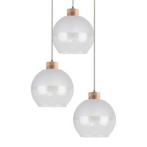 Hanglamp Linea I gesatineerd glas/massief eikenhout - Aantal lichtbronnen: 3