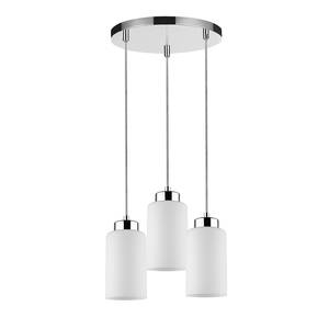 Hanglamp Bosco III melkglas/staal - 3 lichtbronnen
