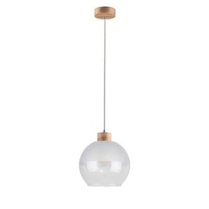 Hanglamp Linea I gesatineerd glas/massief eikenhout - Aantal lichtbronnen: 1