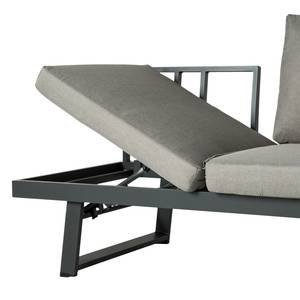 Loungeset Verton (2-delig) polyester/massief acaciahout - grijs/zwart