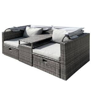 Lounge-eiland Villaz (3-delig) polyrotan/polyester - grijs/beige