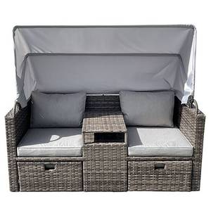 Sonneninsel Villaz (3-teilig) Polyrattan / Webstoff - Grau / Beige