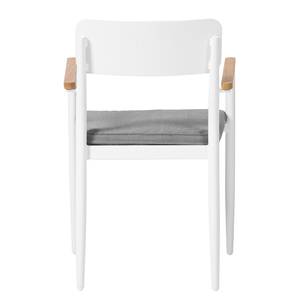 Chaises de jardin Armoy (lot de 2) Aluminium / Eucalyptus massif - Blanc / Gris