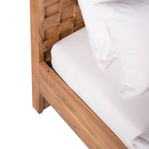 Massief houten bed BOGA massief acaciahout/ijzer - acaciahout/goudkleurig