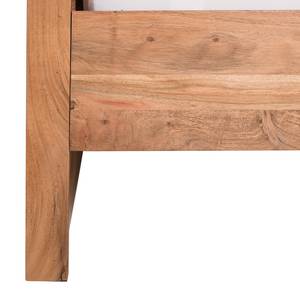 Massief houten bed BOGA massief acaciahout/ijzer - acaciahout/goudkleurig