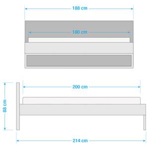 Massief houten bed Boga Bruin - Massief hout - 188 x 88 x 214 cm