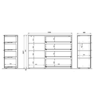 Dressoir Oakland I glas - Zwart