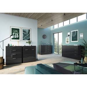 Dressoir Oakland II glas - Zwart