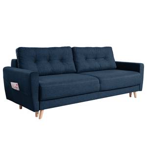 3-Sitzer Sofa SOLA Webstoff Luba: Jeansblau - Mit Schlaffunktion