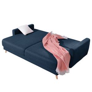 3-Sitzer Sofa SOLA Webstoff Luba: Jeansblau - Mit Schlaffunktion