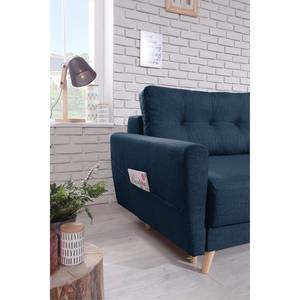 3-Sitzer Sofa SOLA Webstoff Luba: Jeansblau - Mit Schlaffunktion