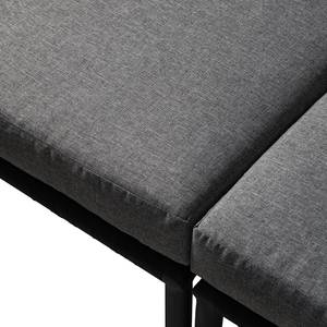 Loungeset Koozy (2-teilig) Stahl / Polyester - Grau / Schwarz