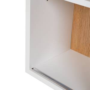 Armoire toilette LINDHOLM porte couliss. Blanc / Chêne - Blanc