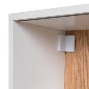 Armoire toilette LINDHOLM porte couliss. Blanc / Chêne - Blanc