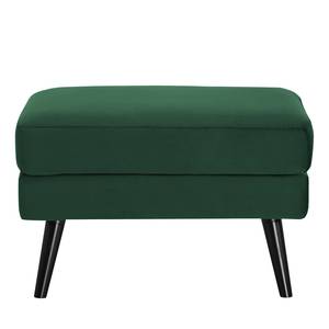 Fauteuil bergère Limeri II Velours - Velours Criada: Vert foncé - Avec repose-pieds