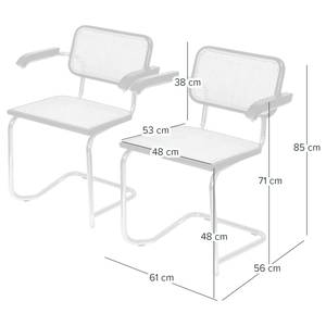 Armlehnenstuhl HOLM 2er-Set Schwarz - Chrom glänzend