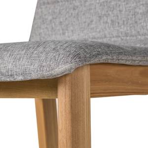 Chaises de bar Burghead (lot de 2) Tissu / Frêne massif - Gris / Frêne