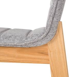 Chaises de bar Burghead (lot de 2) Tissu / Frêne massif - Gris / Frêne