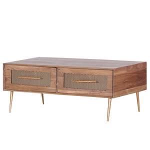 Table basse Bowdon Cannage / Acacia massif / Acacia / Doré