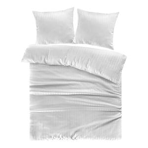 Parure de lit Valerina Satin de coton - Blanc - 140 x 200 cm + coussin 65 x 65 cm