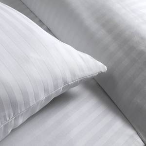 Parure de lit Valerina Satin de coton - Blanc - 140 x 200 cm + coussin 65 x 65 cm