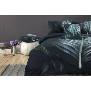 Parure de lit Tropical Coton - Noir / Vert - 200 x 240 cm + 2 oreillers 70 x 60 cm