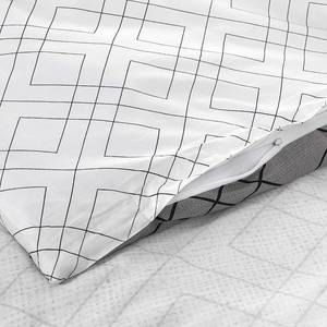 Parure de lit Heather Satin de coton - Gris - 155 x 220 cm + oreiller 80 x 80 cm