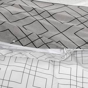 Parure de lit Heather Satin de coton - Gris - 155 x 220 cm + oreiller 80 x 80 cm