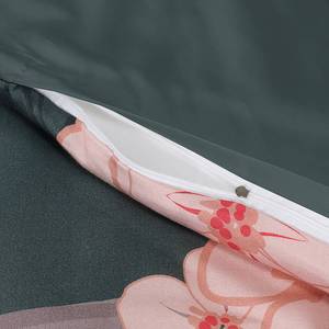 Parure de lit Blossom Satin de coton - Multicolore - 140 x 200 cm + coussin 65 x 65 cm