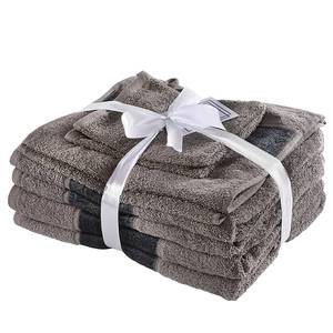 Handdoek Medley katoen - blauw/grijs
