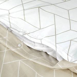 Parure de lit Florence Satin de coton - Beige - 135 x 200 cm + oreiller 80 x 80 cm