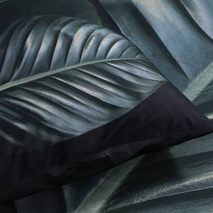 Parure de lit Tropical Coton - Noir / Vert - 135 x 200 cm + oreiller 80 x 80 cm