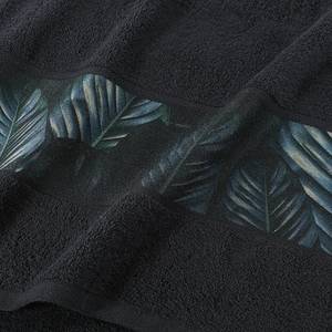 Saunahanddoek Tropical katoen - groen/zwart