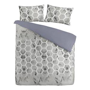 Parure de lit Aventura Satin de coton - Gris foncé - 140 x 240 cm + oreiller 70 x 60 cm