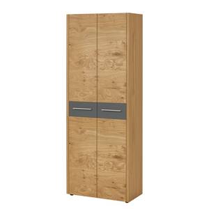 Armoire Levio Placage en bois véritable - Chêne - Gris