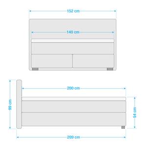 Lit boxspring Eminence Gris - 140 x 200cm