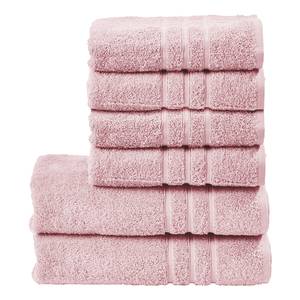 Set handdoeken Uni (6-delig) katoen - Oud pink