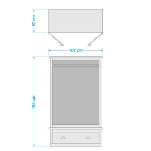 Armoire Lavalle Partiellement en pin massif - Pin / Gris clair