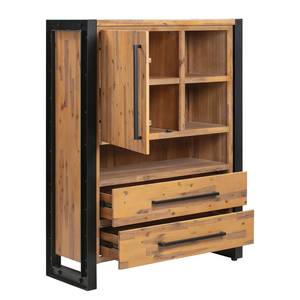 Highboard Urban Industry II deels massief acaciahout/metaal - acaciahout/zwart