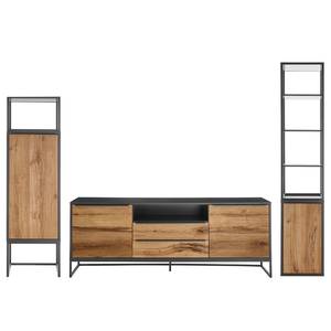 Ensemble meubles TV Barview III (3 élé.) Placage bois - Chêne / Anthracite