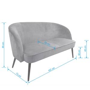 Sofa Ringford (2-Sitzer) Samt - Samt Onoli: Altrosa - Schwarz