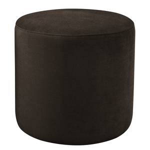 Gestoffeerde hocker Moulton fluweel - Velours Onoli: Espresso - 45 x 46 cm