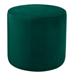 Gestoffeerde hocker Moulton fluweel - Velours Onoli: Antiek groen - 45 x 46 cm